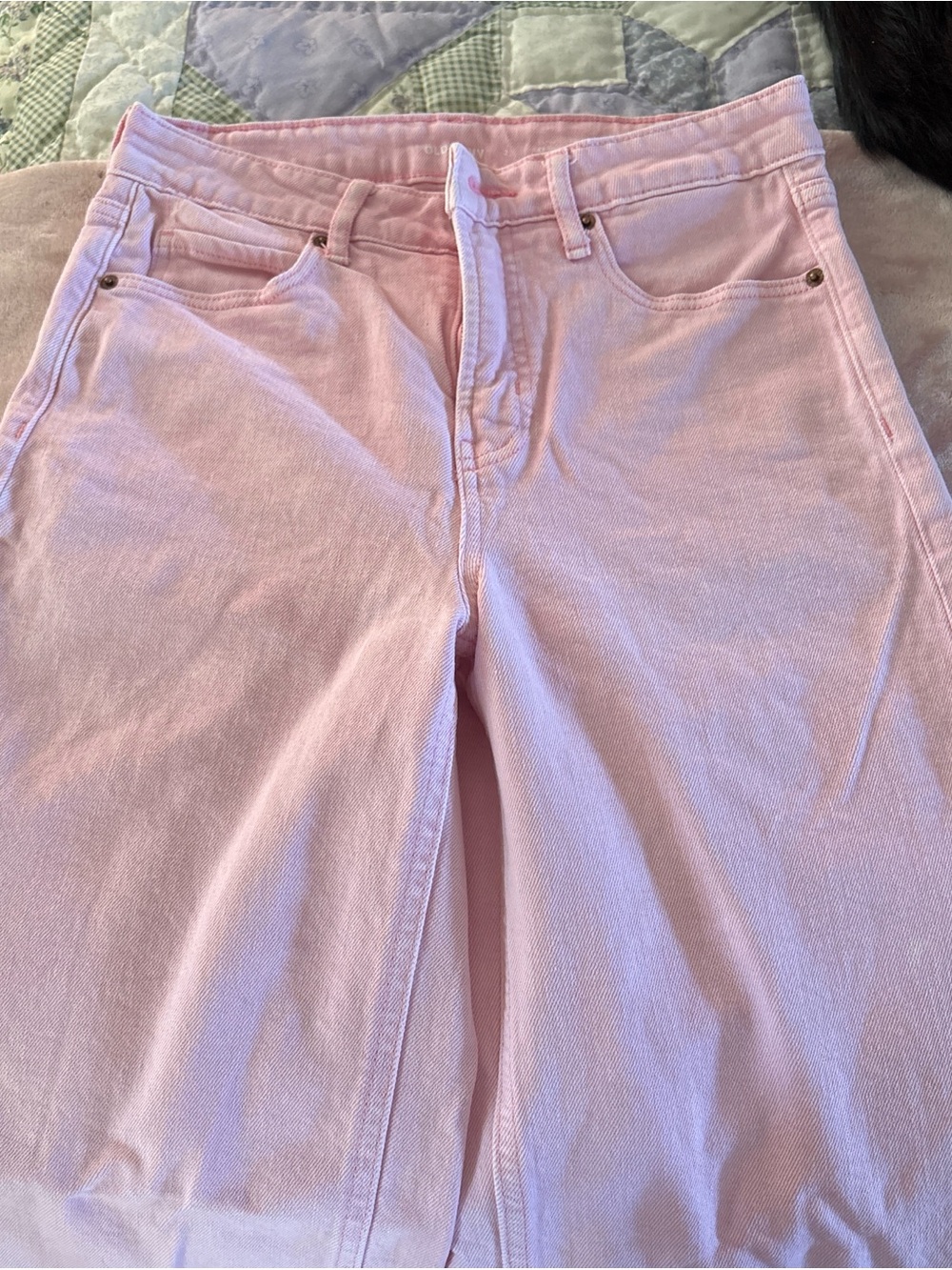 Old Navy High-Rise Light Pink Straight Jeans
